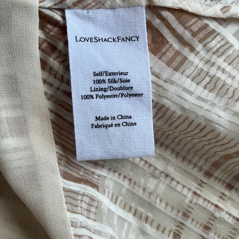 LoveShackFancy Brown and Cream Plaid Blouse - Picture 6 of 7